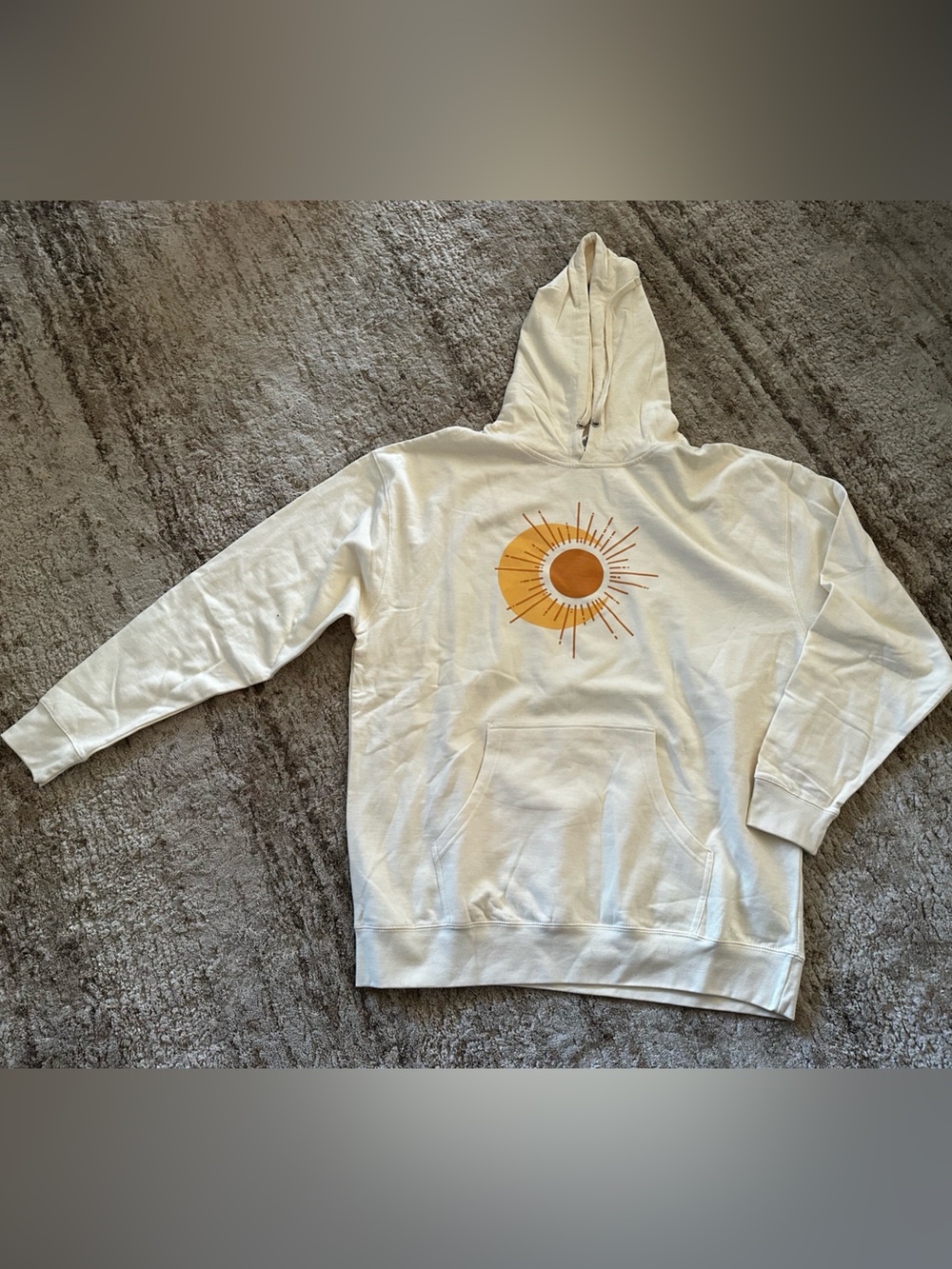 White Hoodie with Sunburst Graphic